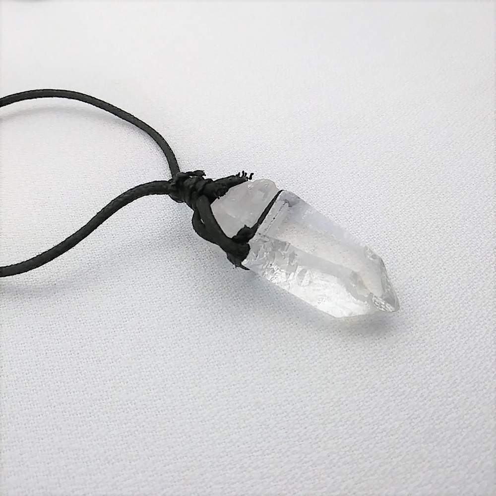Quartz Gemstone Point Cord Necklace